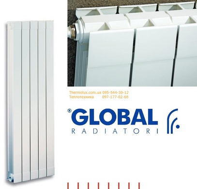 Высокие радиаторы Global 2000/100 алюминиевые (дизайн радиаторы), Италия