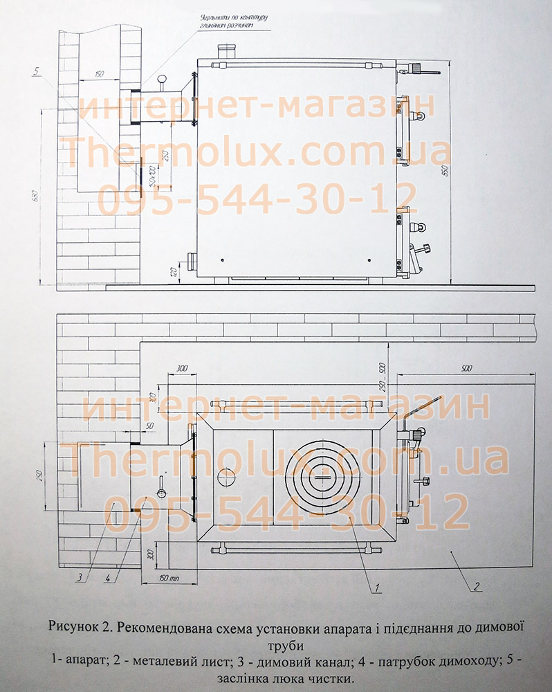Схема установки котел-плита Термобар АКТВ-20
