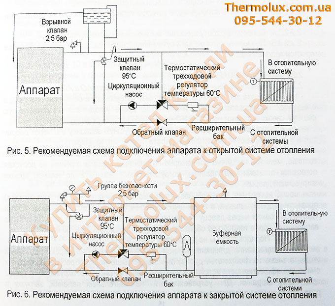 Схема подключения котла Корди АОТВ-26 к системе отопления