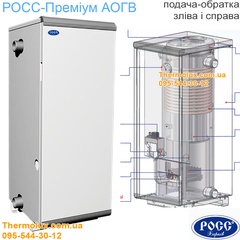 Котел Росс АОГВ 21 Премиум газовый дымоходный одноконтурный (отопление)