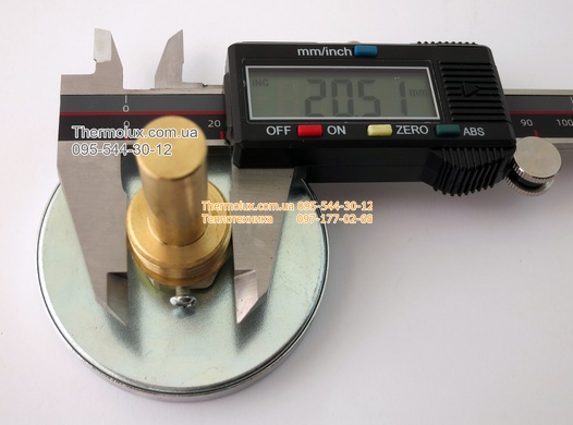 Термометр для котла газового (круглый биметаллический погружной Arthermo) 62мм 0-120C