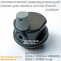 Клапан развоздушивающий (воздухоотводчик) для газового котла Junkers-Bosch ZW24-2 WBN6000 ZWE24-4 ZW23-1