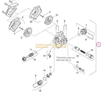Водяной блок Bosch WR15-2P (2B WRD10-2G) Therm 4000 6000 (8738710119)