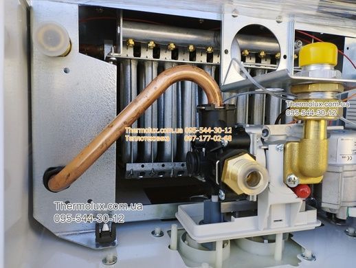 Колонка Termet GE 19-02 газова з модуляцією полум'я з розпалюванням від батарейок (Termaq Electronic Pro)
