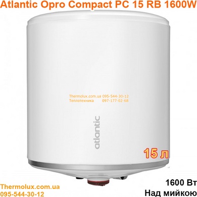 Водонагреватель для кухни 15 литров над мойкой Atlantic Opro Compact PC 15 RB 1600W электрический