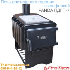 Печь-плита длительного горения воздушного отопления Протек Панда ПДГП-7 (с конфоркой)