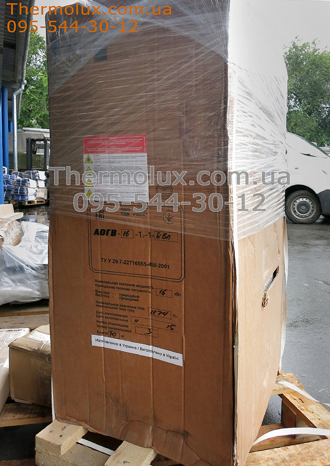 Дымоходный котел АОГВ Росс 10 кВт в картонной упаковке