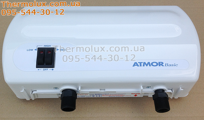 Электрический водонагреватель ATMOR Basic 3.5 кВт Внешний вид кран 