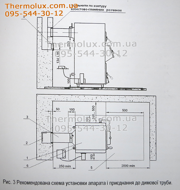 Схема установки котла Корди АОТВ 16-20 Е