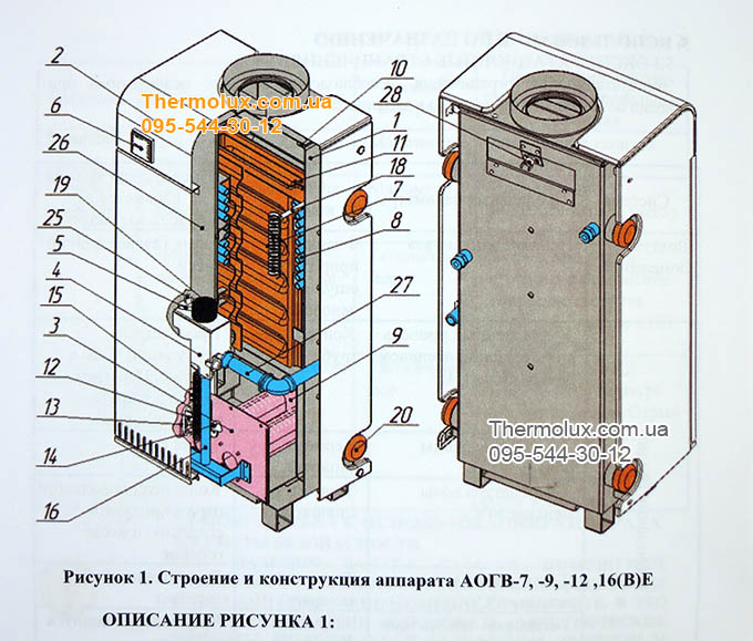 Газовый котел Вулкан АОГВ-7ВЕ 7кВт двухконтурный напольный